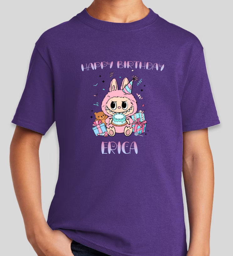 LaBuBu Youth Personalized Name Birthday Shirt