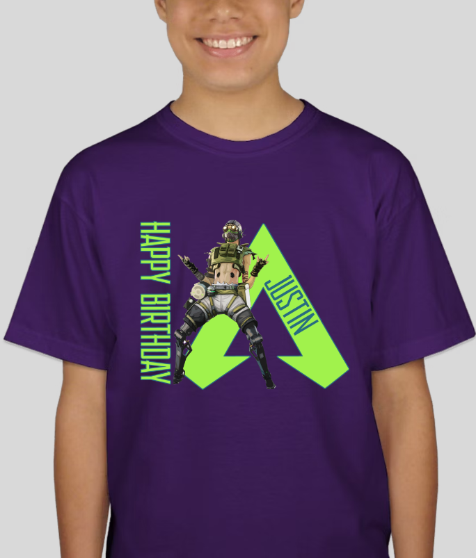 Apex Legends Octane Youth Personalized Brithday Tee