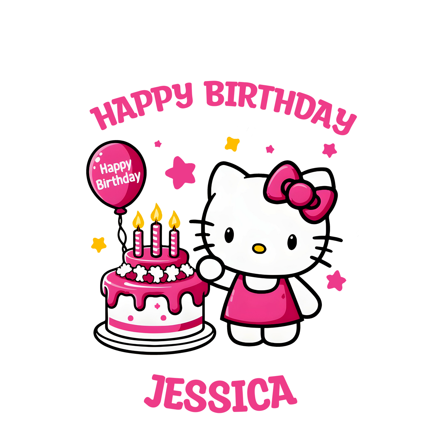 Hello Kitty Youth Custom Name Birthday Tee Unisex Shirt
