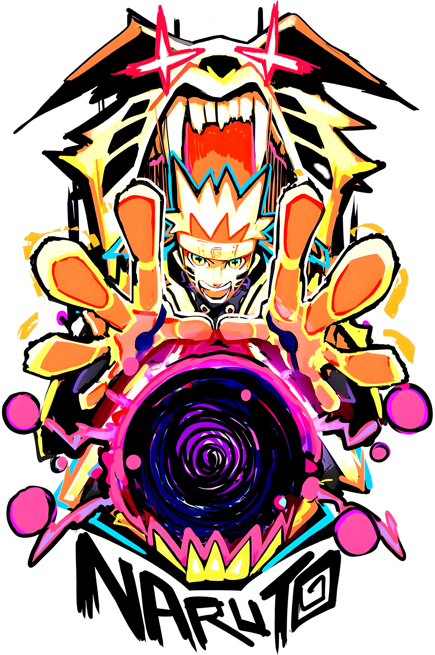 Naruto "Kurama Mode" Neon Graffiti Tee |