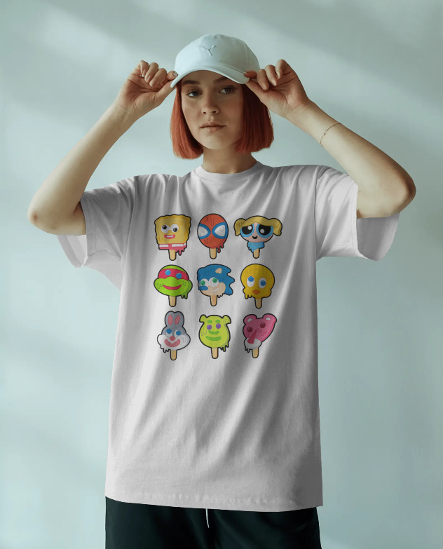 Melting Cartoon Ice Creams Graphic Tee Unisex Shirt