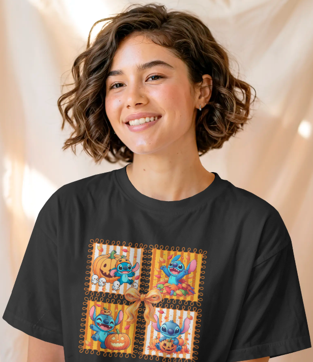 Stitch Autumn Vibes Graphic Tee Unisex Shirt
