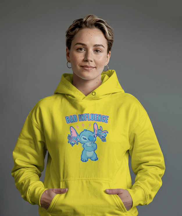 Stitch Bad Influence Graphic Hoodie Womens Hooded Sweatshirt