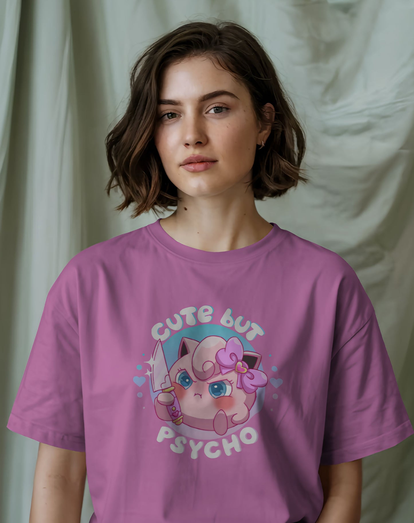 Jigglypuff Cute But Psycho Graphic Tee Womens Shirt