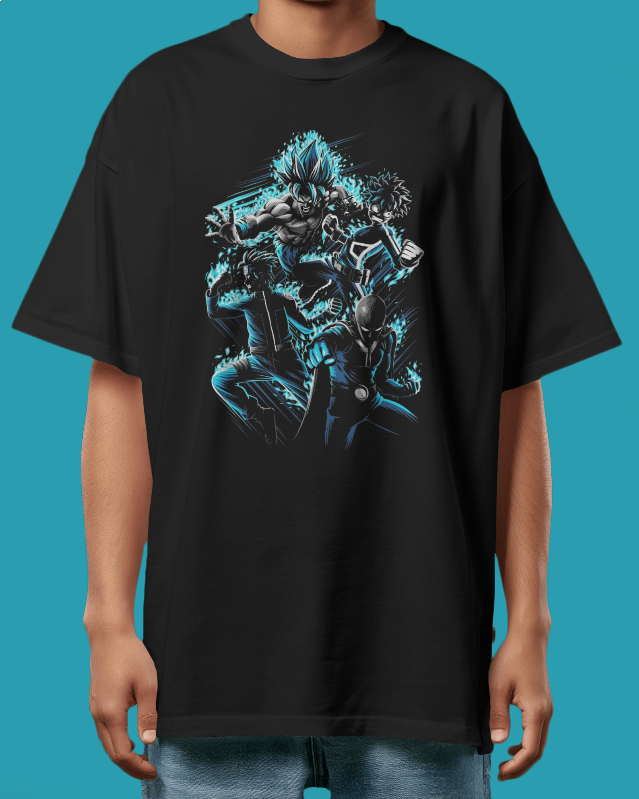 Legends Unleashed: Heroes of Blue Flame Graphic Tee Unisex