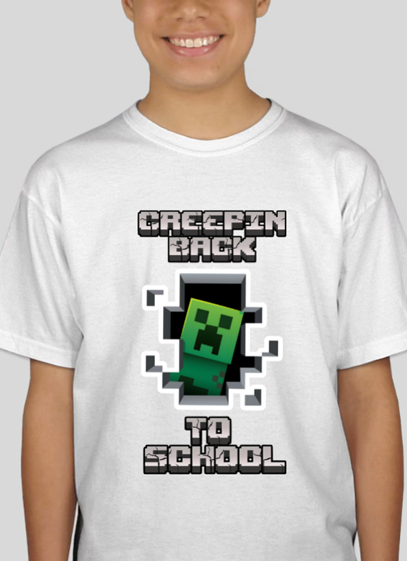 Minecraft Creepin Back To School Unisex Youth Back To School T-Shirt