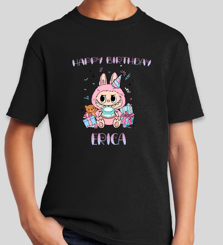 LaBuBu Youth Personalized Name Birthday Shirt