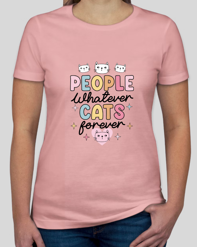 Cats Forever Womens Fitted Tee Graphics Shirt