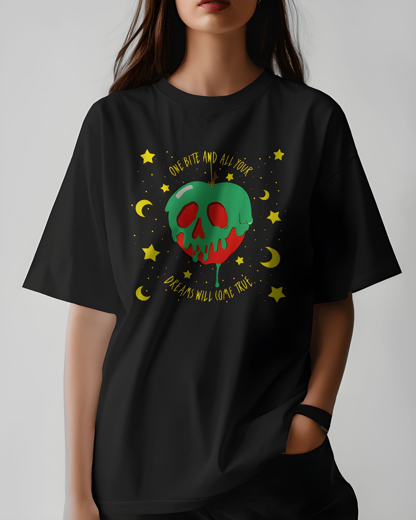 Poison Apple "One Bite & All Your Dreams Will Come True" Womens T Shirt Graphic Tee