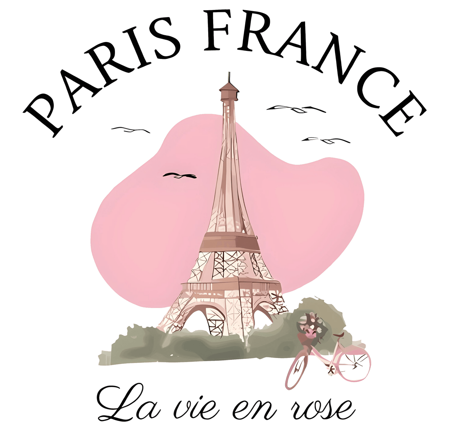 Paris France "La vie en rose" Womens Fitted Tee