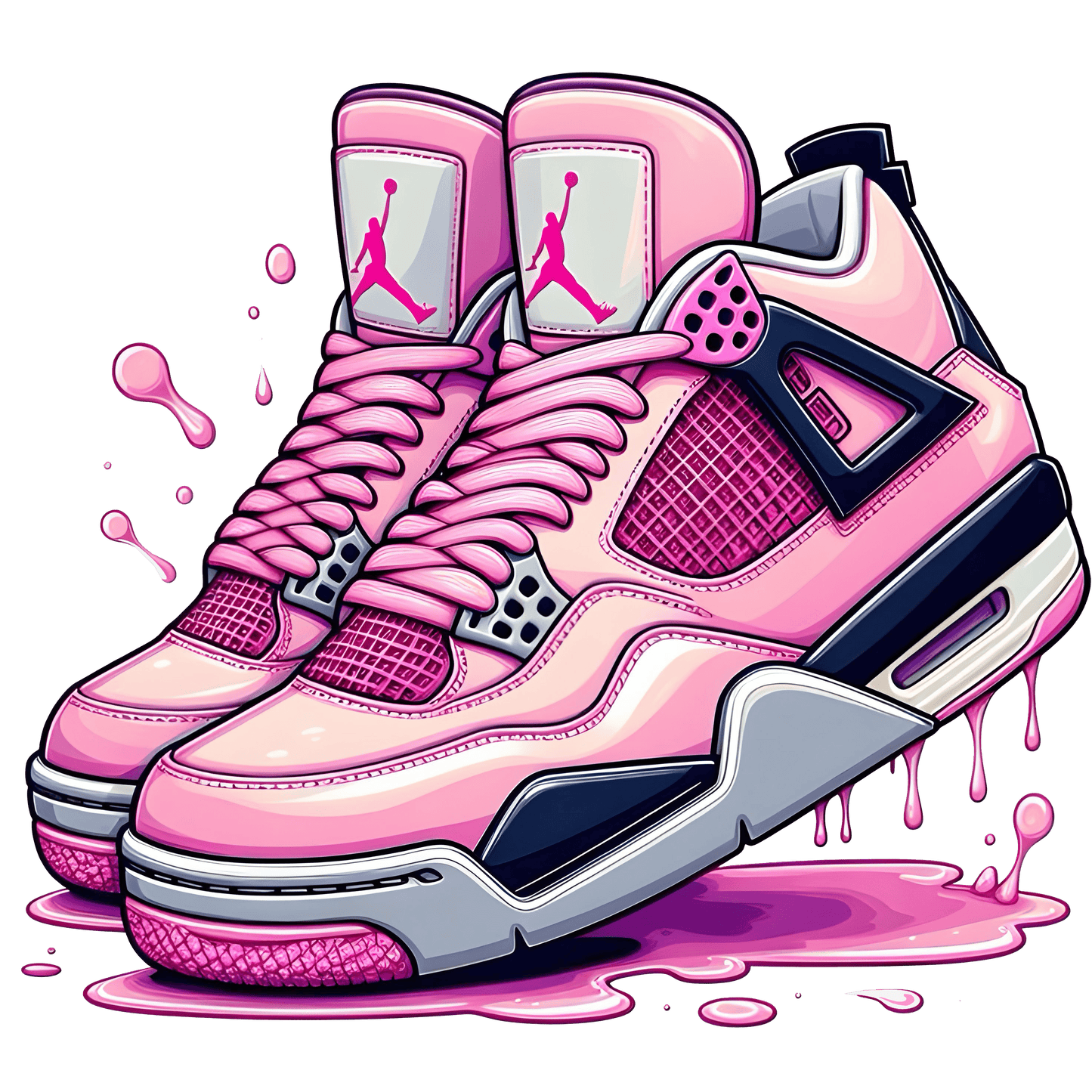 Pink Air Jordan 4's Womens Fitted tee