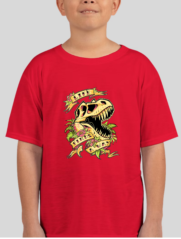 "Life Finds a Way" Dinosaur Boys Youth Tee