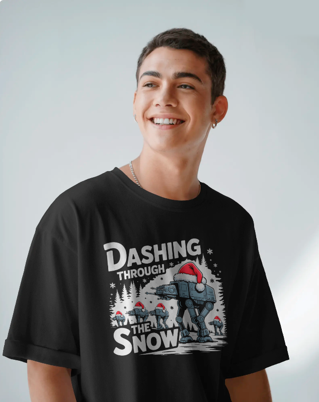 Dashing Through The Snow Star Wars AT-AT Walker Christmas T-Shirt