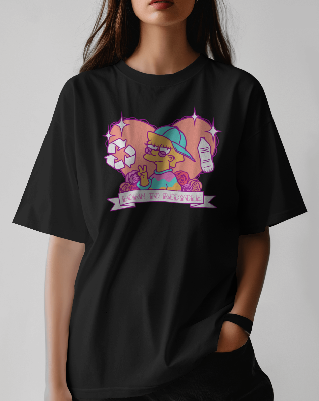 Lisa Simpson "Born To Recycle" Graphic Tee Womens Shirt