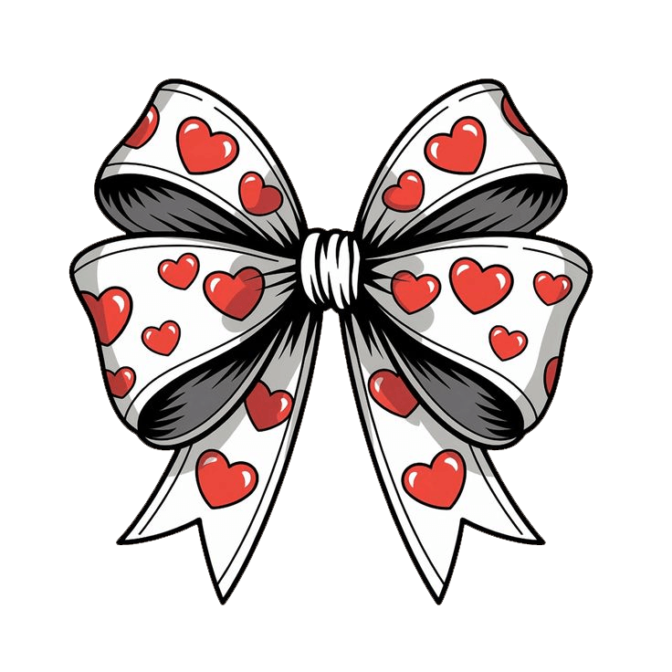 Heart Bow Graphic Tee Womens Short Sleeve