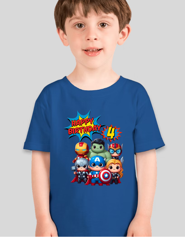 Toddler Avengers Personalized Age Birthday Shirt Unisex Tee