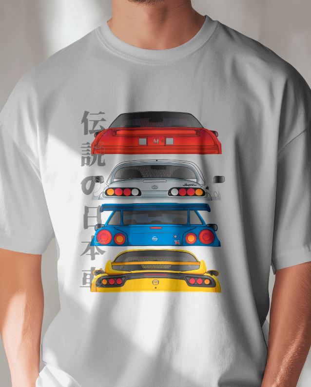 Legendary JDM Stack - Japanese Street Racing Icons Graphic Tee