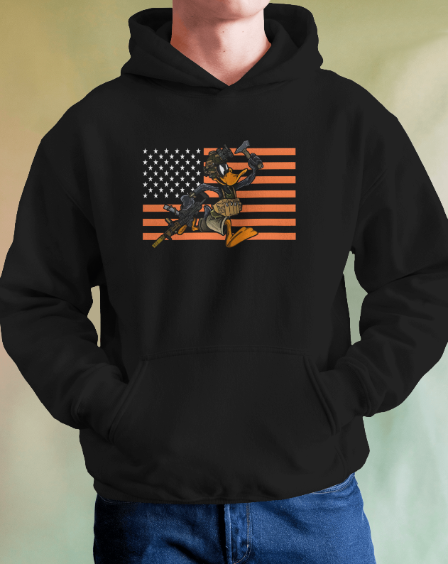 Daffy Duck Miltary Fatigues Graphic Hoodie Unisex Hoodie