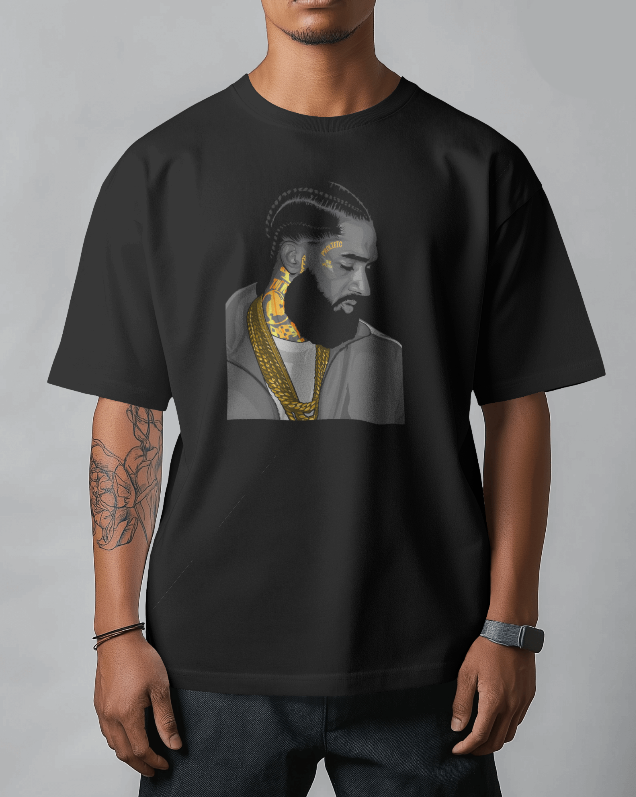 Nipsey Hustle Grey Scale Portrait Tee Unisex Shirt