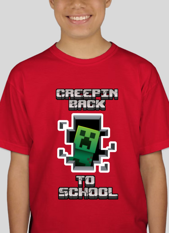 Minecraft Creepin Back To School Unisex Youth Back To School T-Shirt