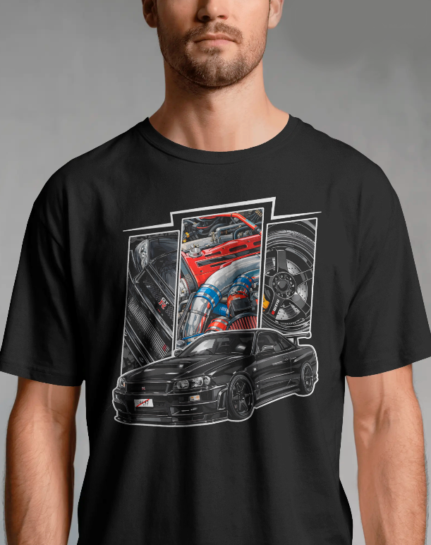 Midnight R34 Skyline GTR Tee