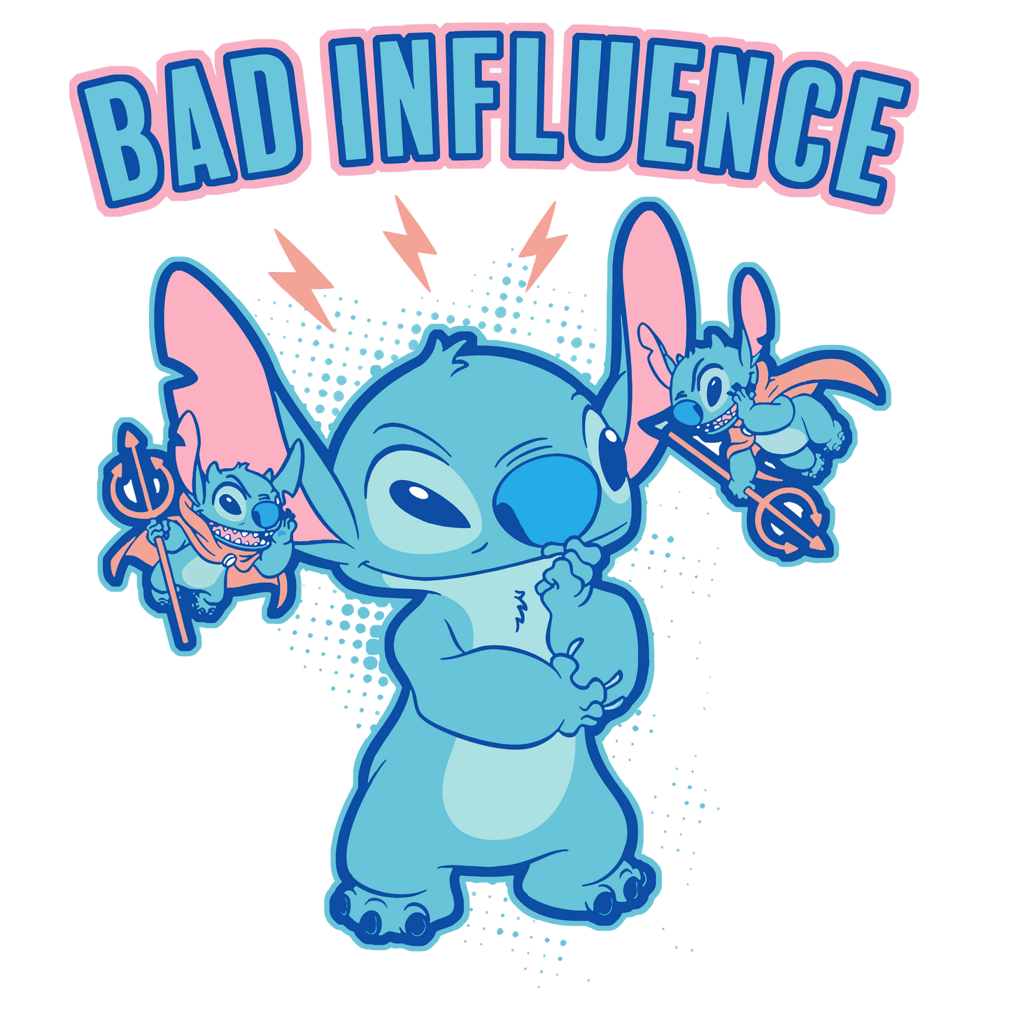 Stitch Bad Influence Graphic Hoodie Womens Hooded Sweatshirt