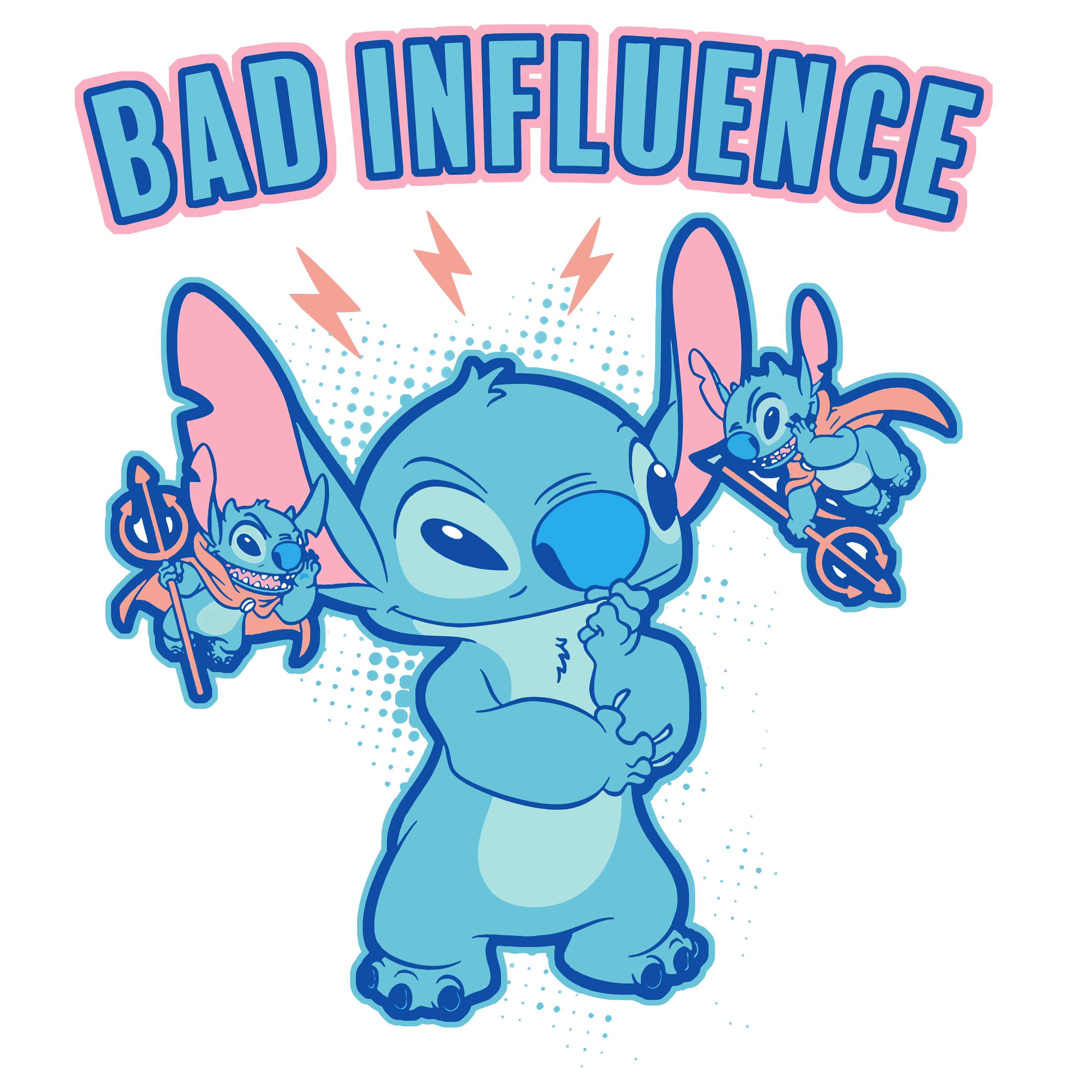 Stitch Bad Influence Graphic Tee Womens Shirt