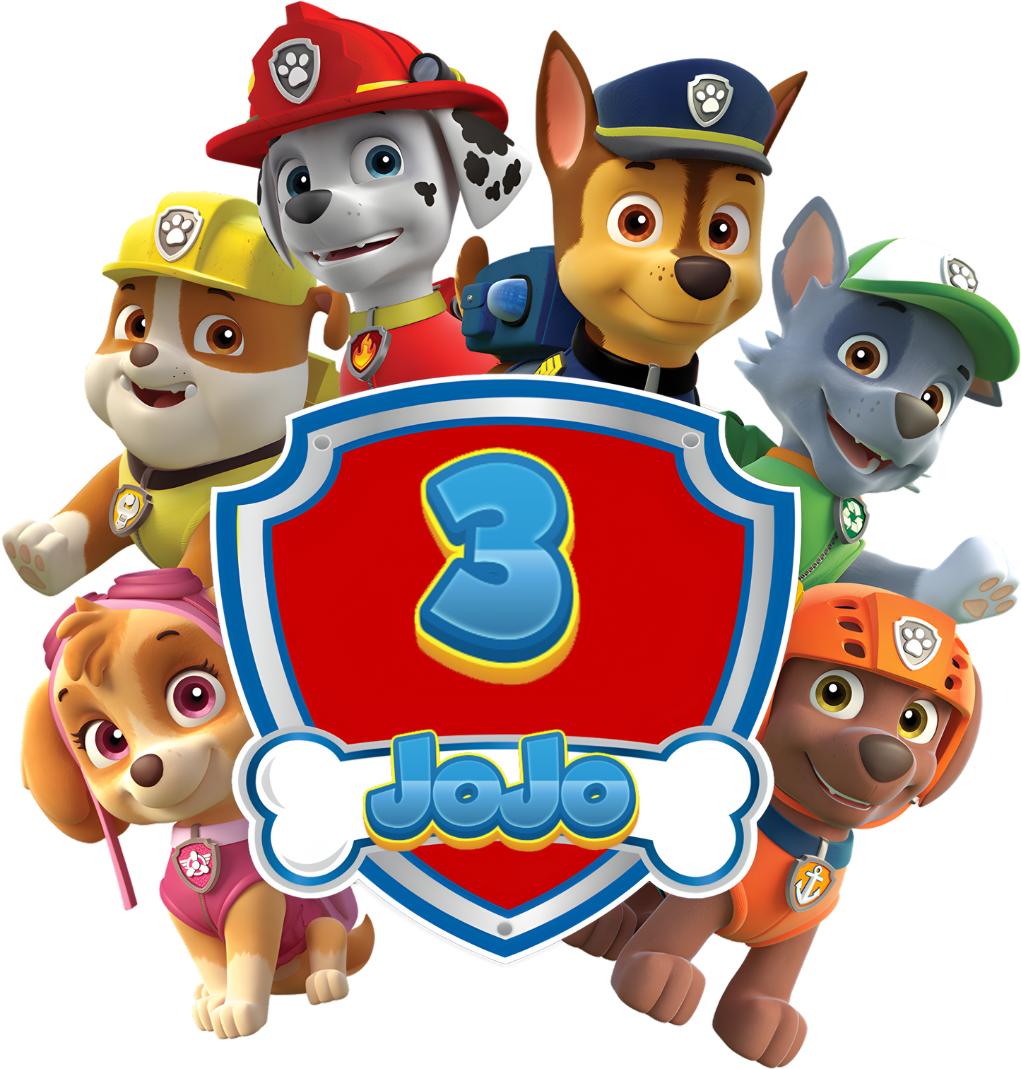 Paw Patrol Toddler Personalized Birthday Name & Age Shirt