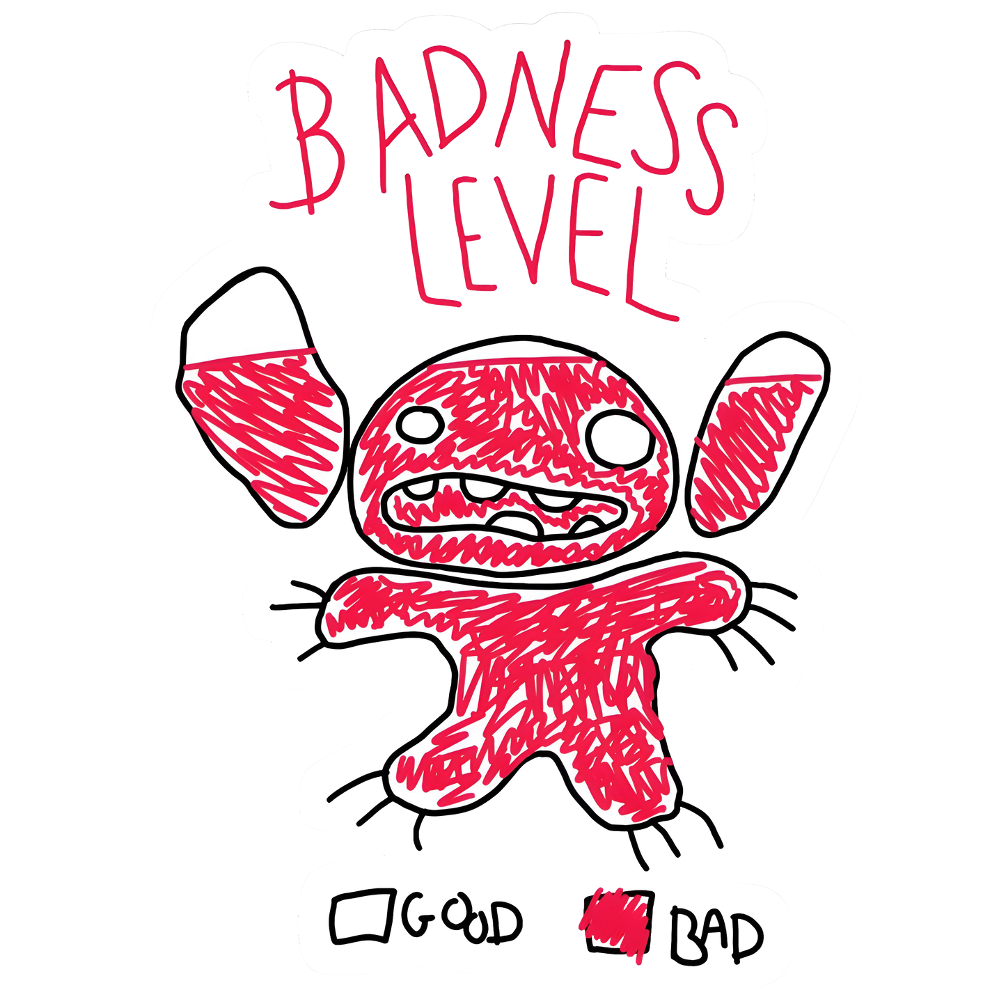 Stitch Experiment 626 Badness Level Graphic Hoodie Womens Hoodie