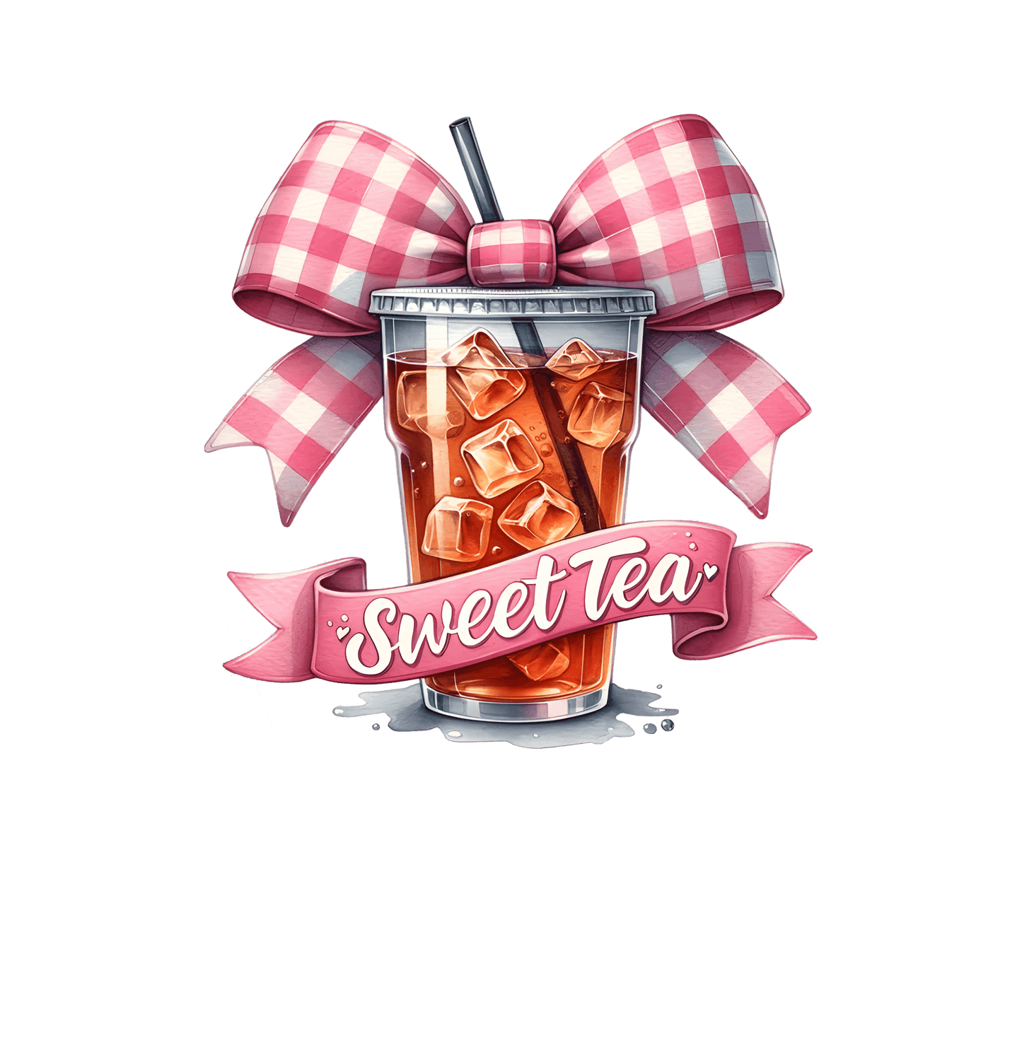 Sweet Tea Bow Graphic Tee Womens Short Sleeved