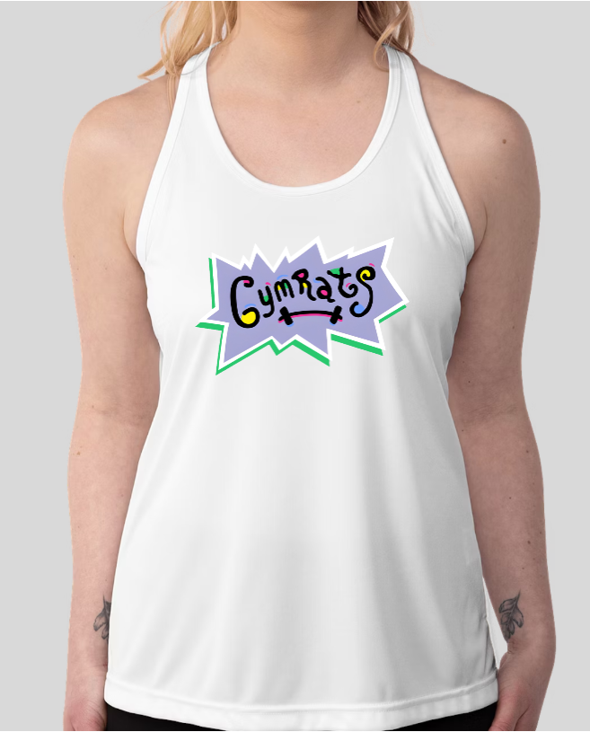 "GymRats" RugRats Parody Womens Racer Back Tank Top