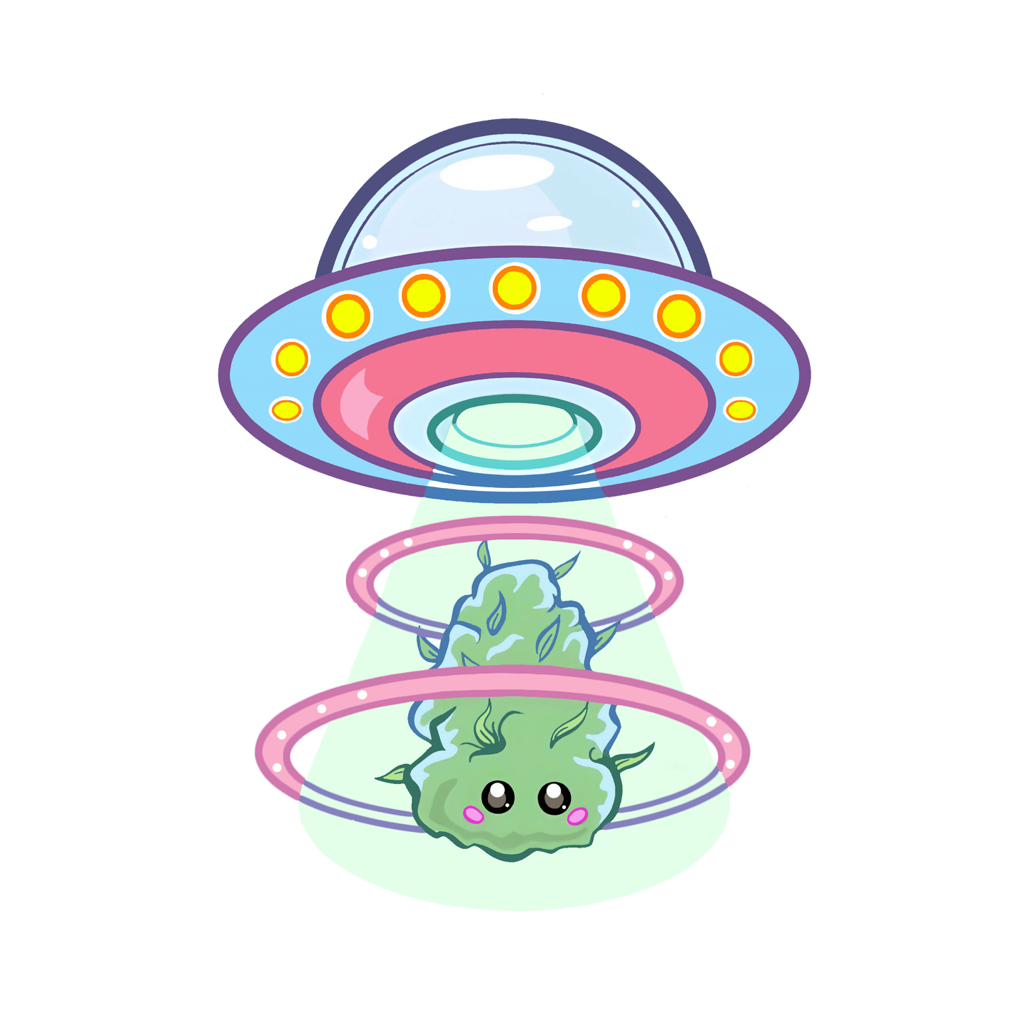 UFO Weed Abduction Graphic Tee Unisex Shirt