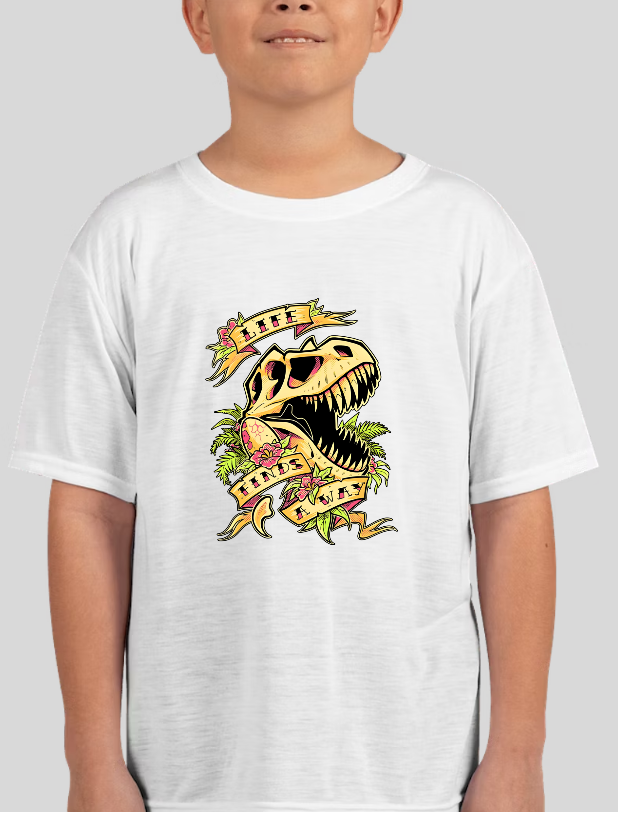"Life Finds a Way" Dinosaur Boys Youth Tee