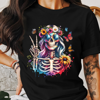 Peace and Love Skeleton Graphic Tee