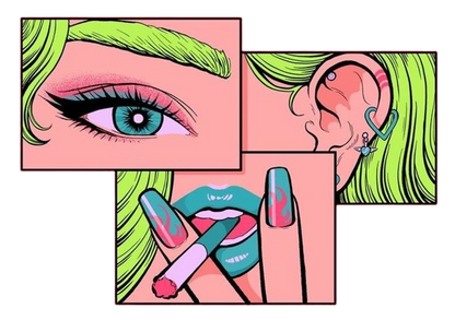 Pop Art Comic Print Smoking T Shirt