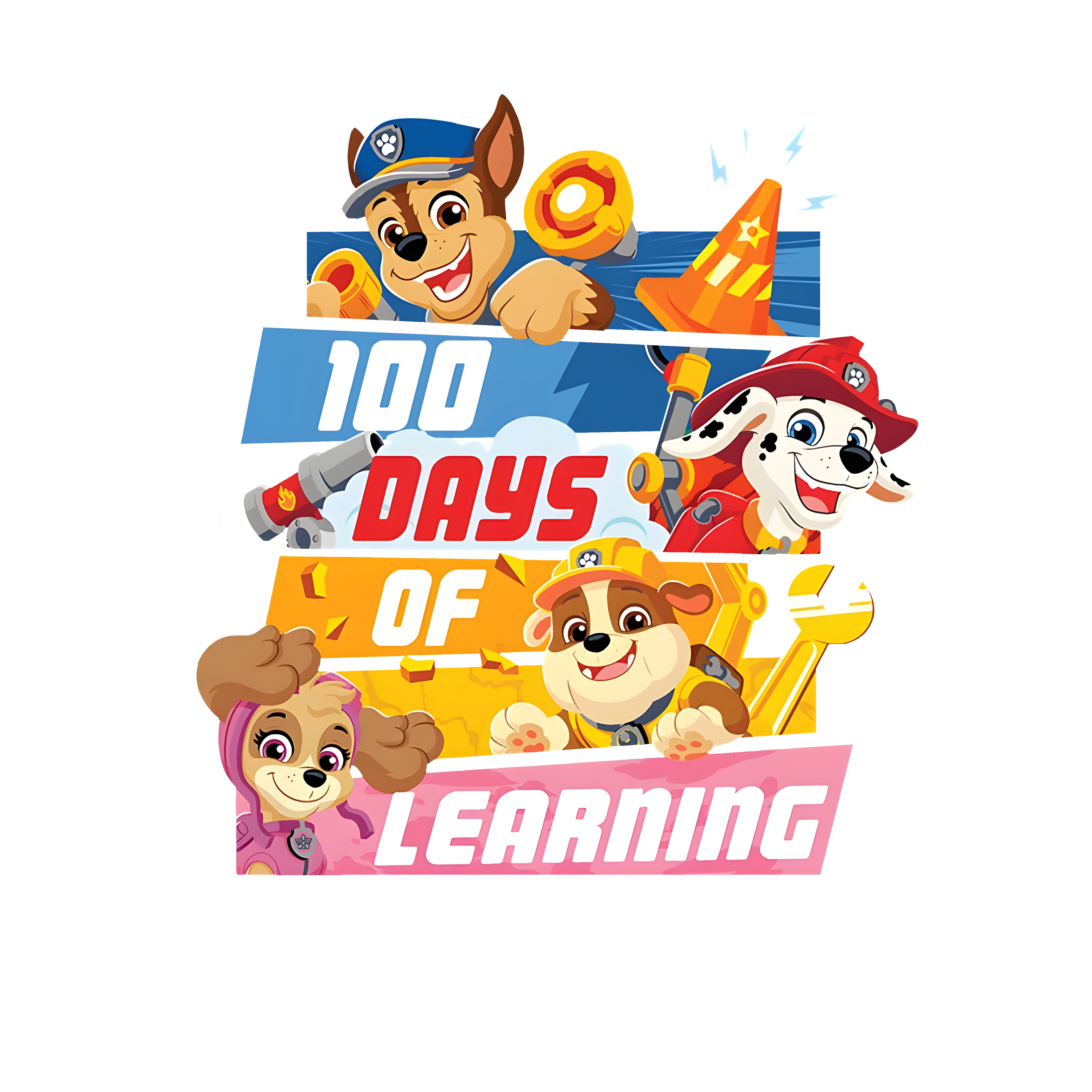 Paw Patrol 100 Days Of Learning Youth Graphic Tee Unisex Shirt