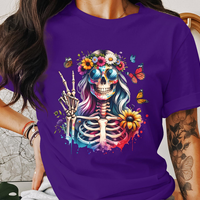 Peace and Love Skeleton Graphic Tee