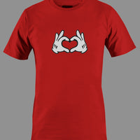 Heart Hands Graphic T Shirt Short Sleeved