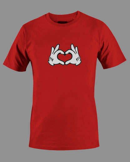 Heart Hands Graphic T Shirt Short Sleeved