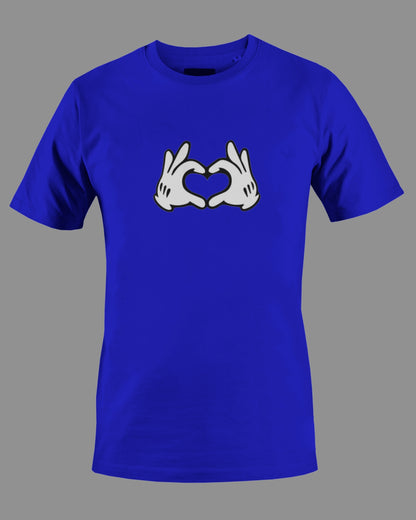 Heart Hands Graphic T Shirt Short Sleeved