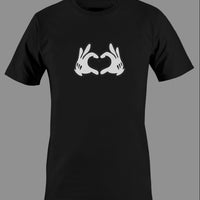 Heart Hands Graphic T Shirt Short Sleeved