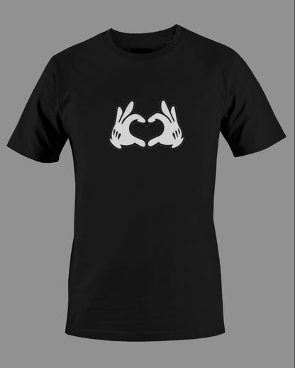 Heart Hands Graphic T Shirt Short Sleeved
