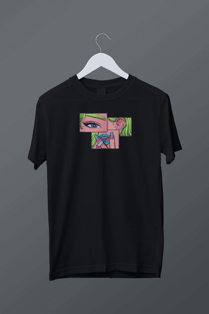 Pop Art Comic Print Smoking T Shirt