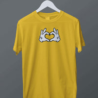 Heart Hands Graphic T Shirt Short Sleeved
