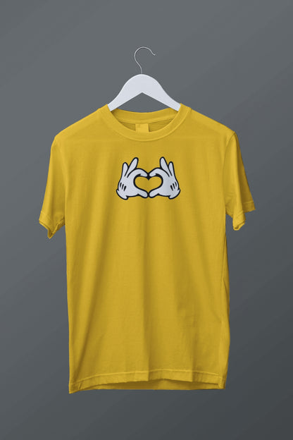 Heart Hands Graphic T Shirt Short Sleeved