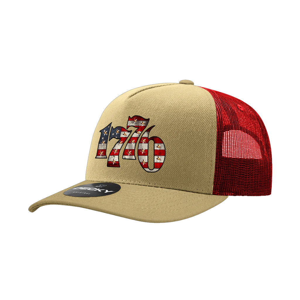 1776 Patriotic Tan & Red Snap Back Hat