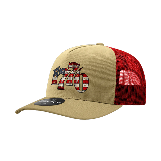 1776 Patriotic Tan & Red Snap Back Hat