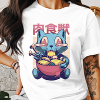 Ramen Cat Japanese Graphic Tee Short Sleeve Unisex