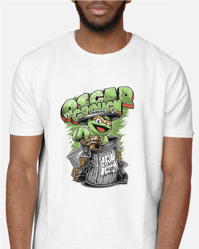 Oscar The Grouch Packing Heat Graphics Mens Tee