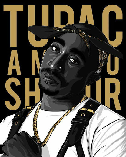 Tupac Shakur "Legacy"  Graphic Tee – Gold & Onyx